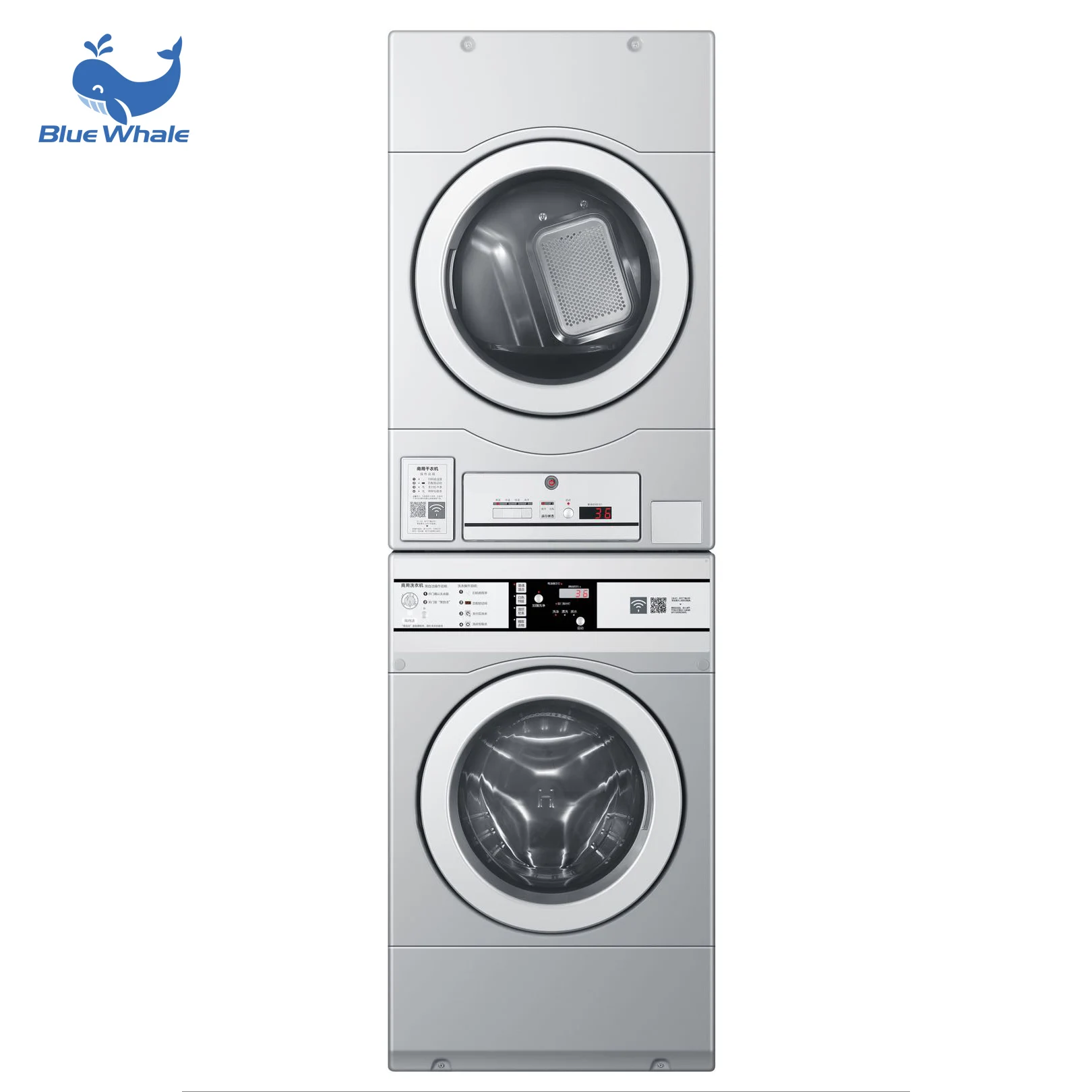 Install Flexible Coin Operated Top Load Low Noise Washer And Dryer With Smart Display