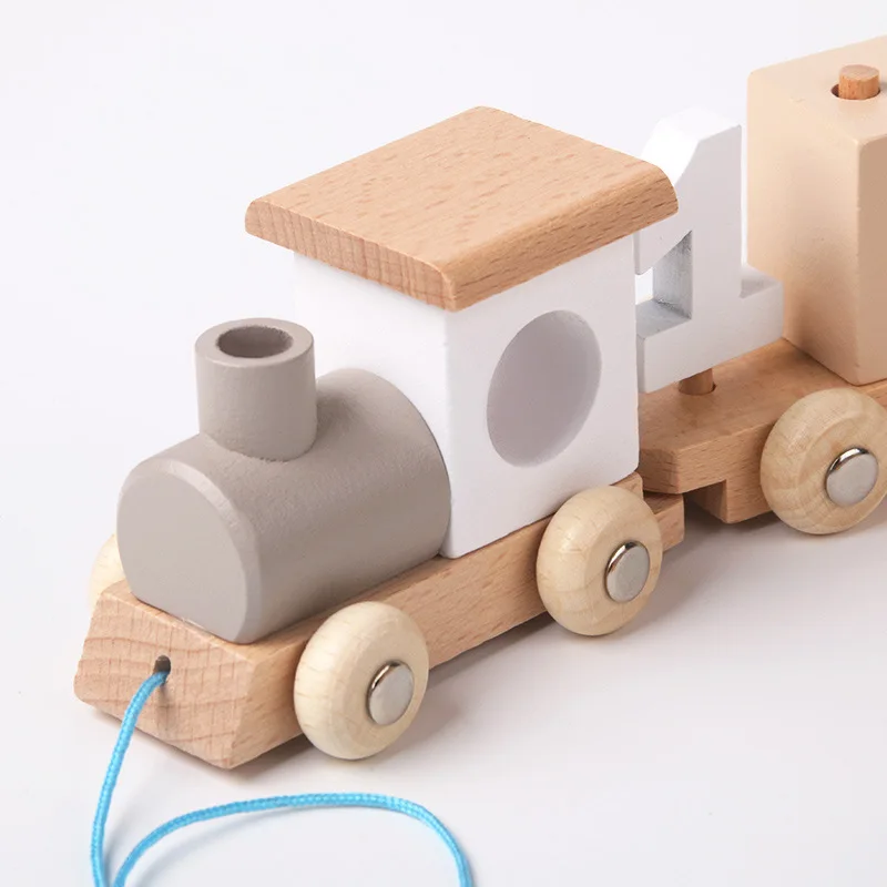 Digital Wooden Train Toy Handcrafted Slot Toys for Kids