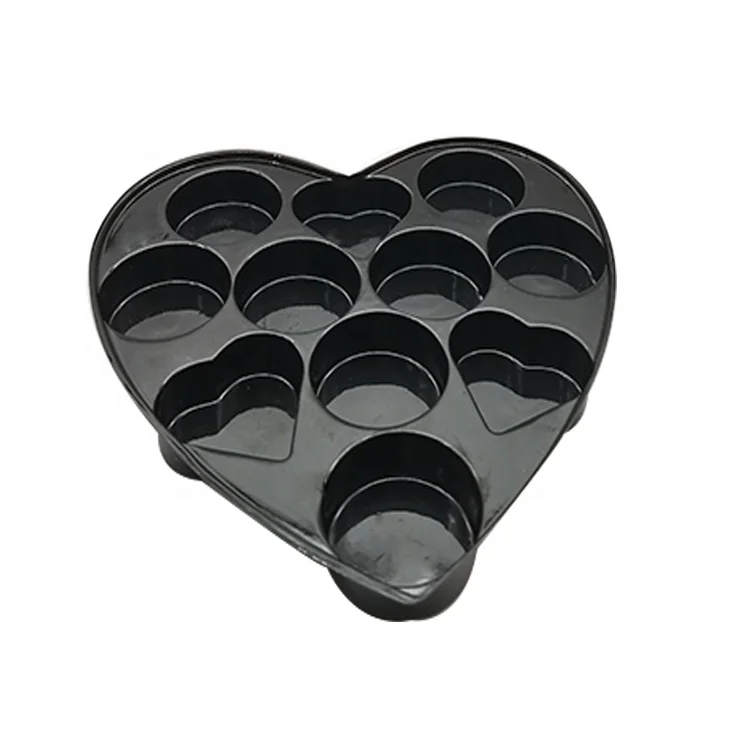 Customized Plastic Chocolate Heart Shaped Cavity Inner Tray Blister Pack