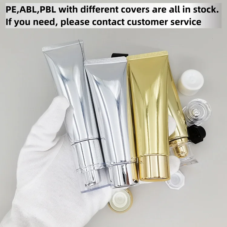 In stock Empty Plastic PE Squeeze Cosmetic Tube 3ml 15ml 30 50g 100g 120 300ml Custom Cosmetics Aluminium Pipes Tubes Packaging