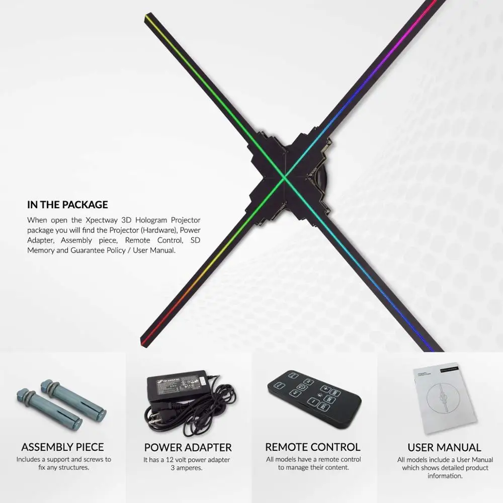 Brand new fan 65cm 3D Holographic  Real time Hologram PC Fan 4-Blade Hologram Display Advertising Equipment