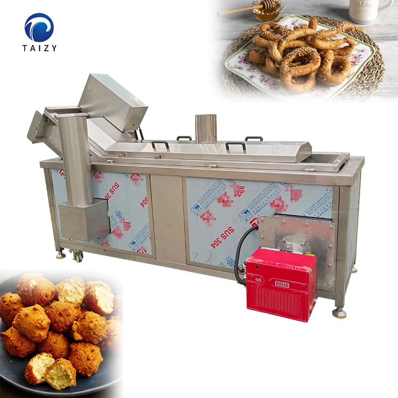 Continuous Conveyor Chip Deep Fryer Falafel Crispy Chicken Automatic Frying Machine