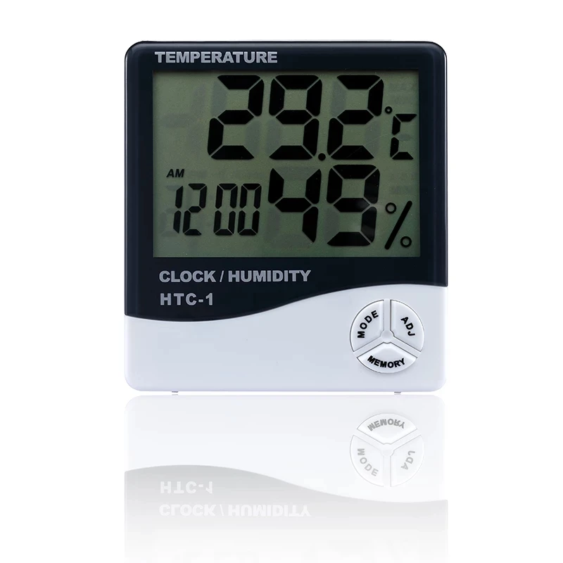 HTC-1 HTC-2 LCD Electronic Humidity Meter Smart Electric Digital Hygrometer Thermometer Weather Station Clocks Outdoor