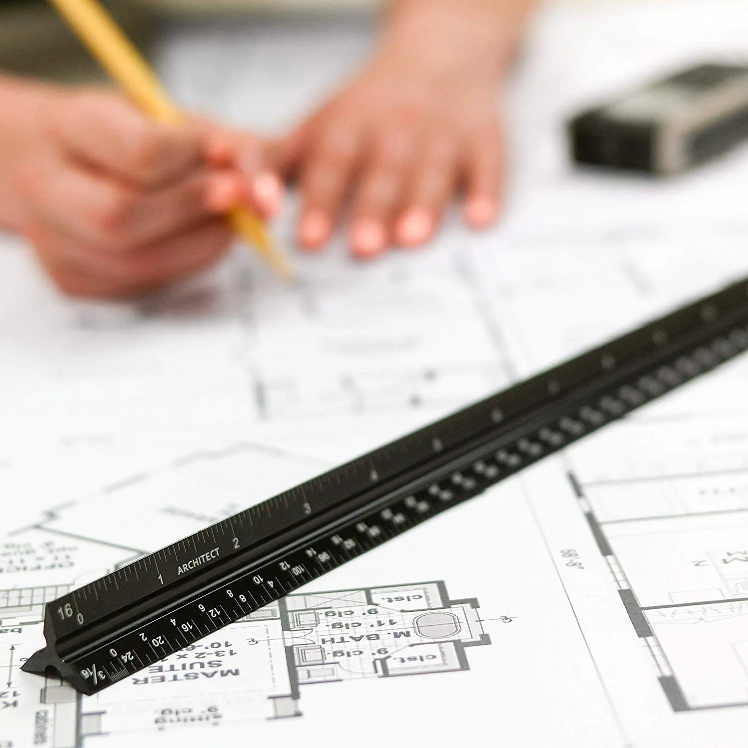 Factory Customized  6 Inch 12 Inch 3 Sided Stainless Steel Architectural Triangle Aluminum Ruler Metric Scale Triangle Rule