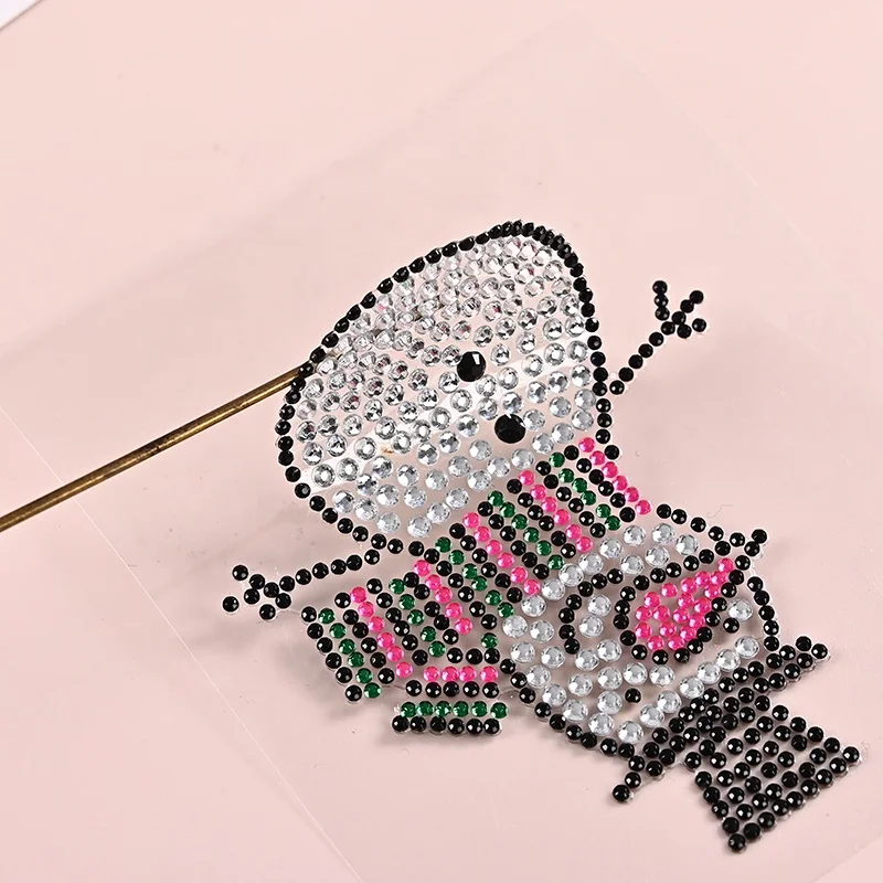 Hot sale high quality snowman diamond sticker custom crystal sticker