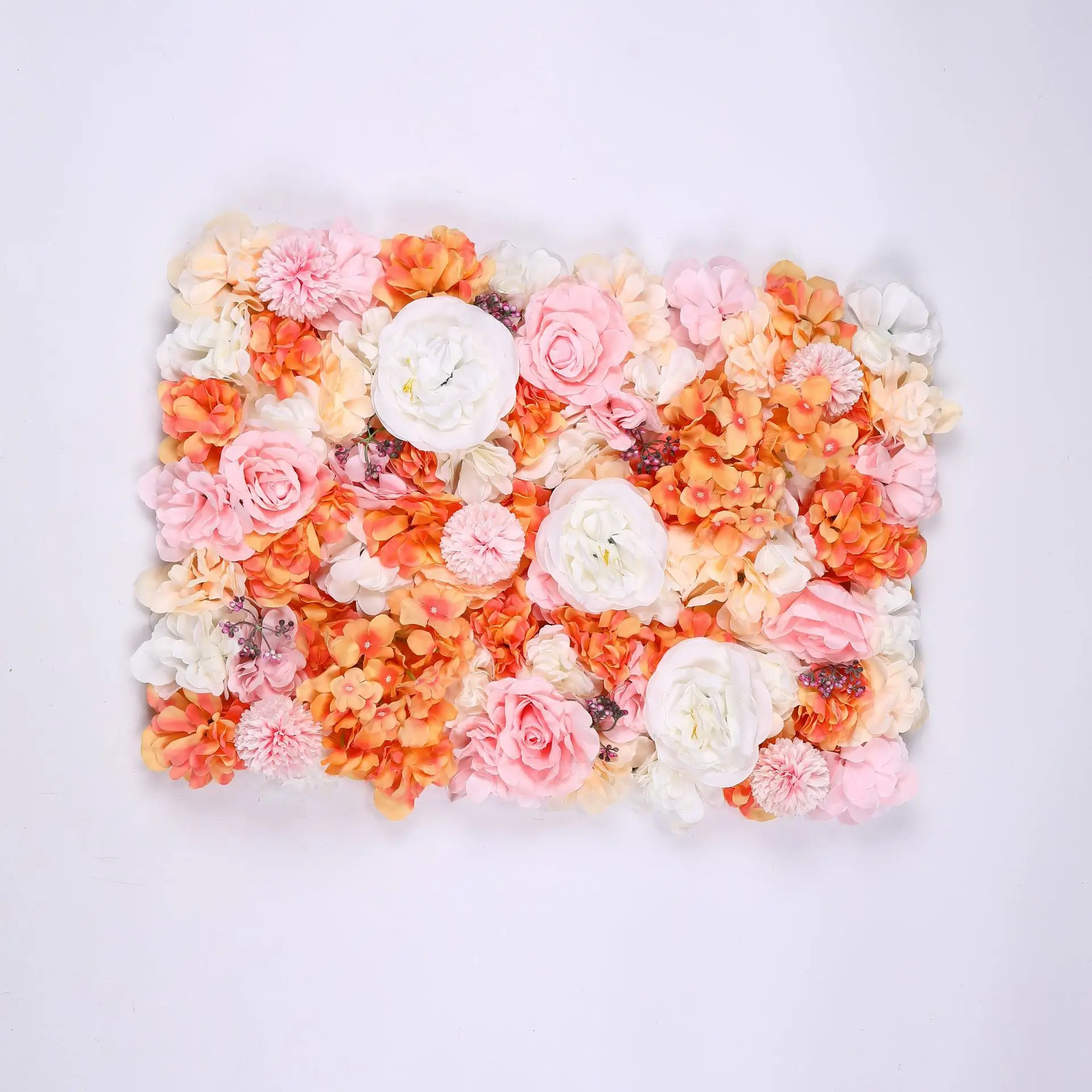 Custom 3D Cloth Flowerwall Wedding Silk Rose Gold Silk Flowers Panel Backdrop Wall