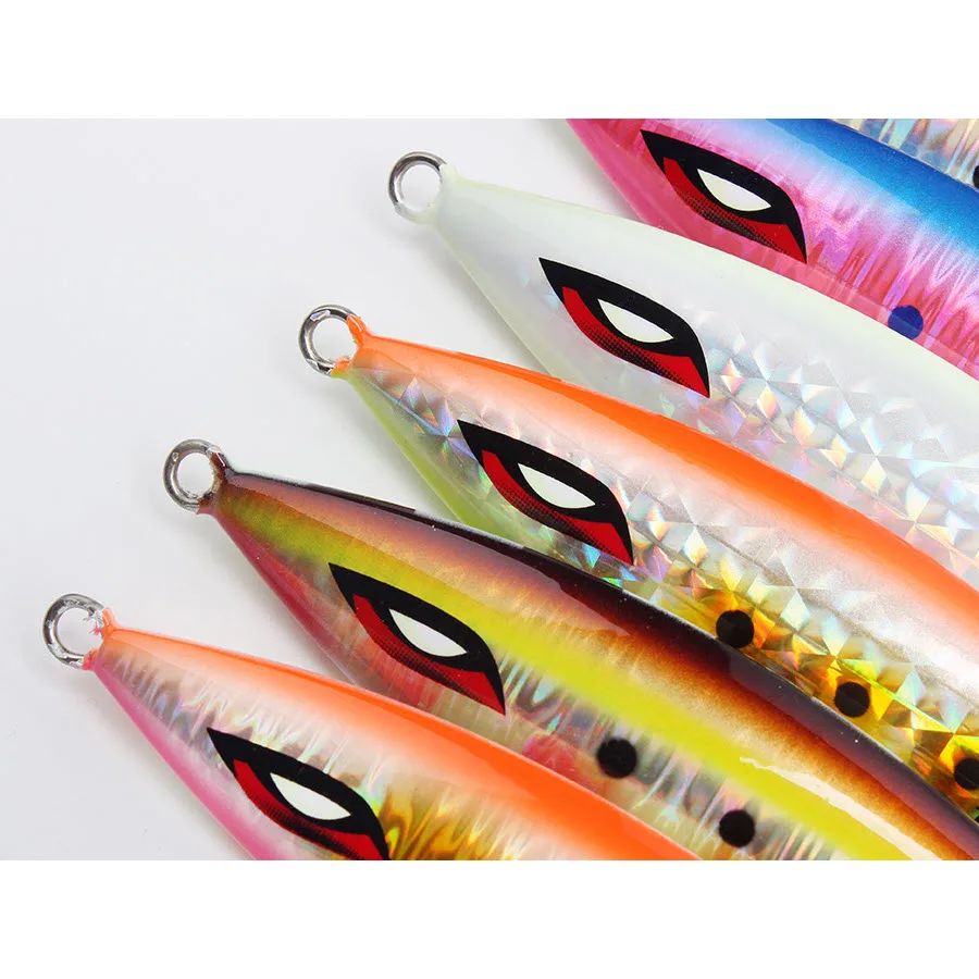 WM013J-40 Luminous/UV Metal Jig Fishing 40g-1000g Slow pitch Fishing Jigs Simulation Eyes Slow Jig
