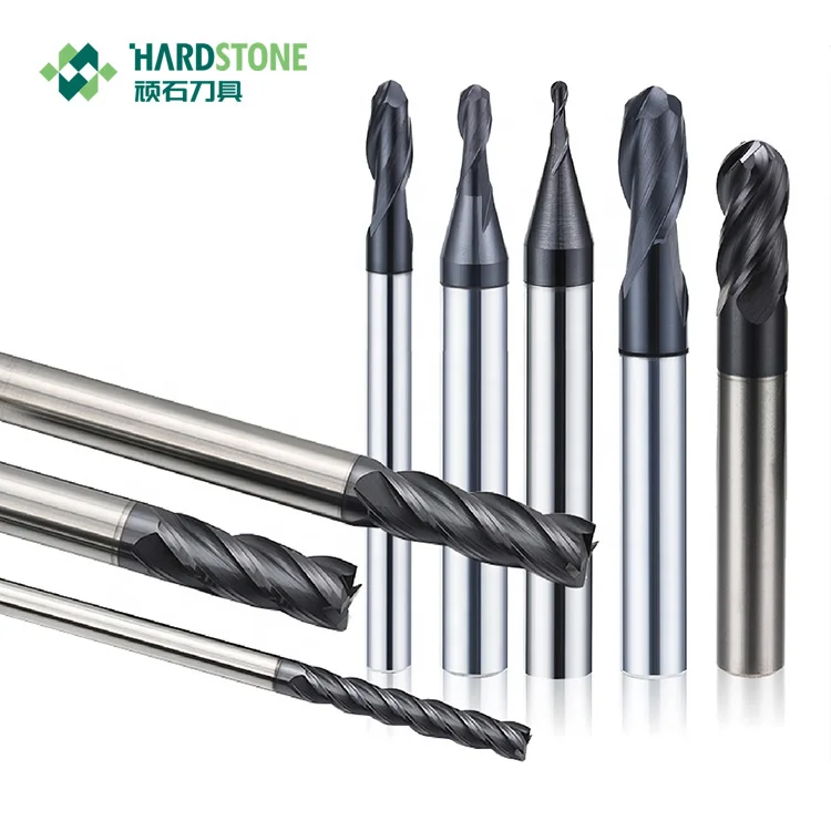 CNC Milling Cutter Tools 2 3 4 Flute Brazed Solid Carbide End Mills hardstone carbide insert