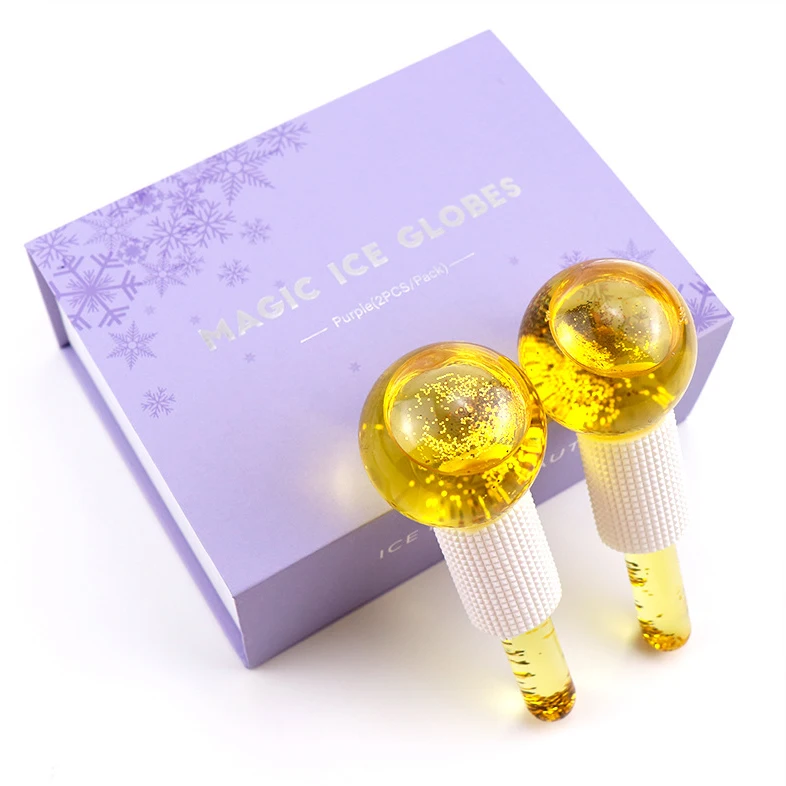 Oem Private Logo Multi-functional Beauty Equipment Cold Roller Ball Glass Freeze Facial Ice Globes For Face Skin Care