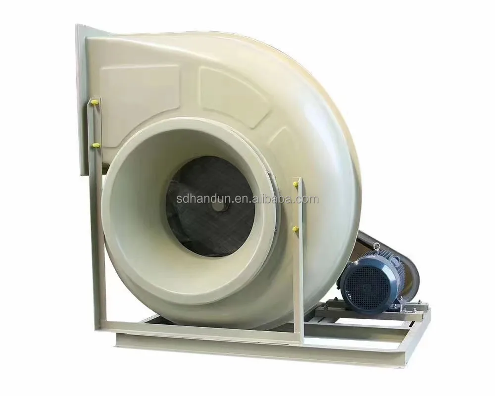 High Efficiency Industrial Chemical Resistant  FRP Fiberglass Centrifugal Ventilation Fan With FRP Backwards Impeller