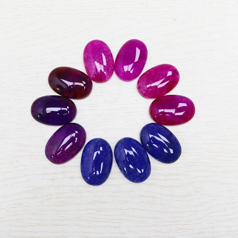 Natural Stone Flat Bead 20x30mm No Hole Dragon Veins Agates Oval CAB Cabochon Stone  for Jewelry Making Accessories