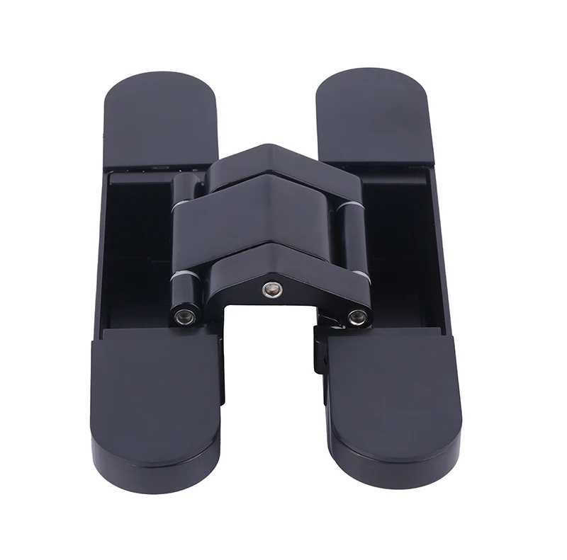 Popular wooden door 180 degree heavy duty black 3D adjustable invisible concealed hidden door hinge