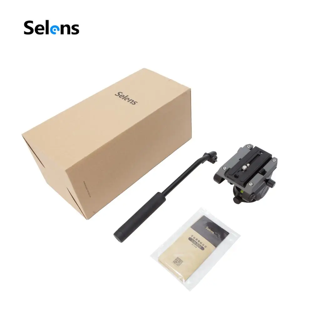 Selens VH-500 Panoramic Fluid Hydraulic Damping Tripod Head Video Ball head with handle For camera