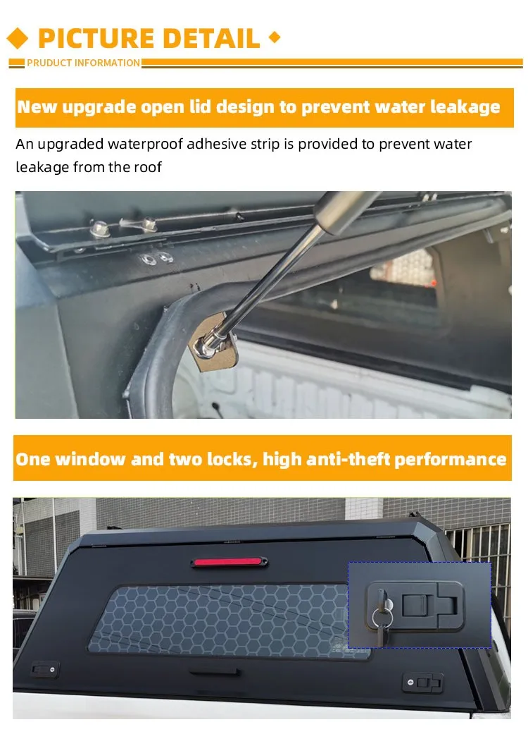 Stainless steel/Aluminum  Hardtop Topper Camper Truck Canopy for Toyota Hilux