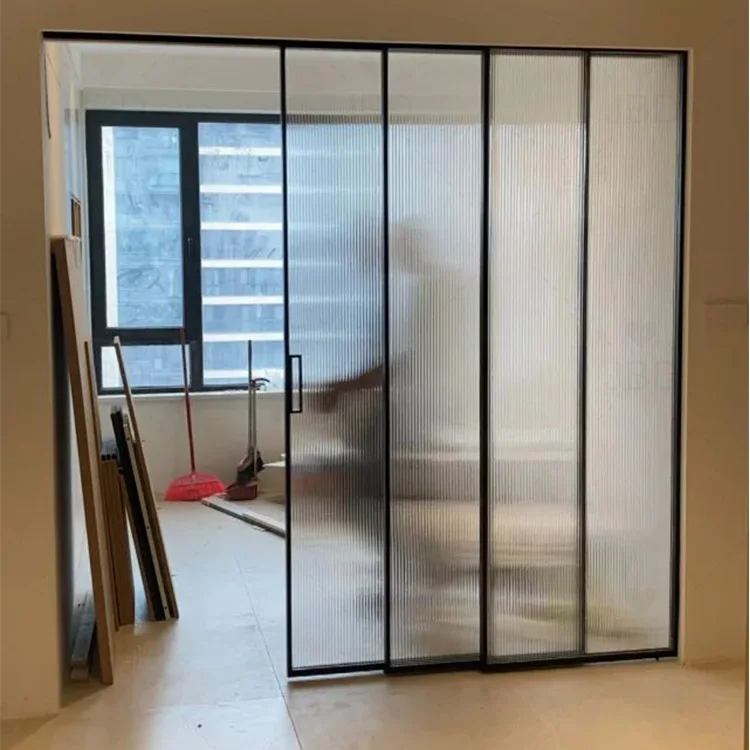Internal Thin Triple Door Screen Patio Doors with Low-e Sliding Glass Aluminum Alloy Sound Insulation Modern Made in Guangdong