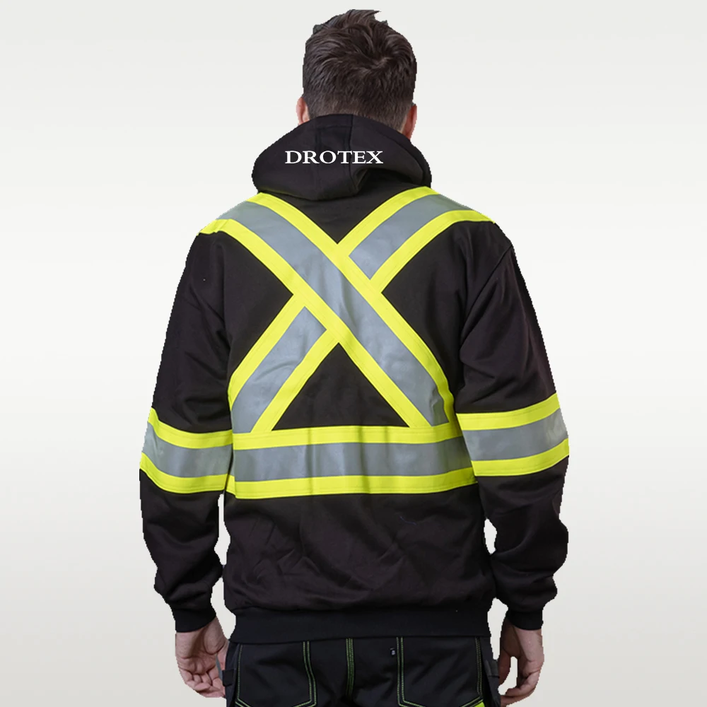 Casual Fire Fighting Electrical Work Clothes Cotton Nylon Work Wear Reflective Safety Fire Resistant Hoodie