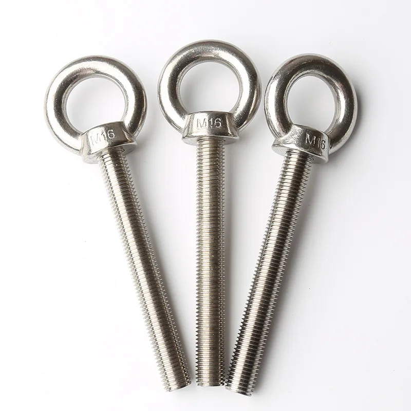 ANGSI Fastener DIN580 DIN444 stainless steel closed shoulder pattern machinery bent lifting swing eye bolts with nuts M8
