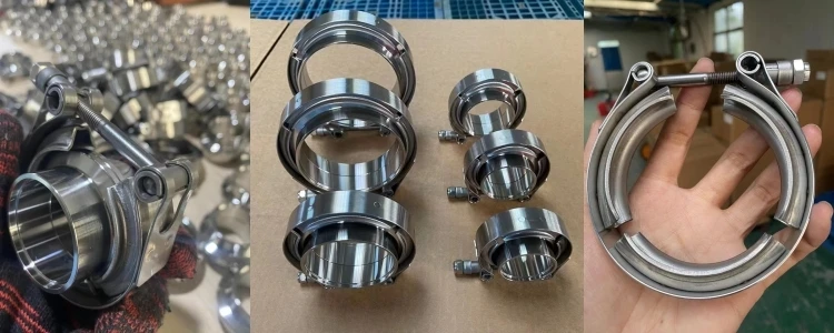 Wholesale price stainless steel custom sizes adjustable turbo exhaust V band clamp