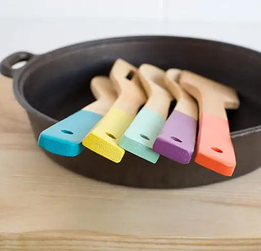 Kitchen Cooking Utensils Bamboo Spoon Spatula, 100% Bamboo, 6 of Set