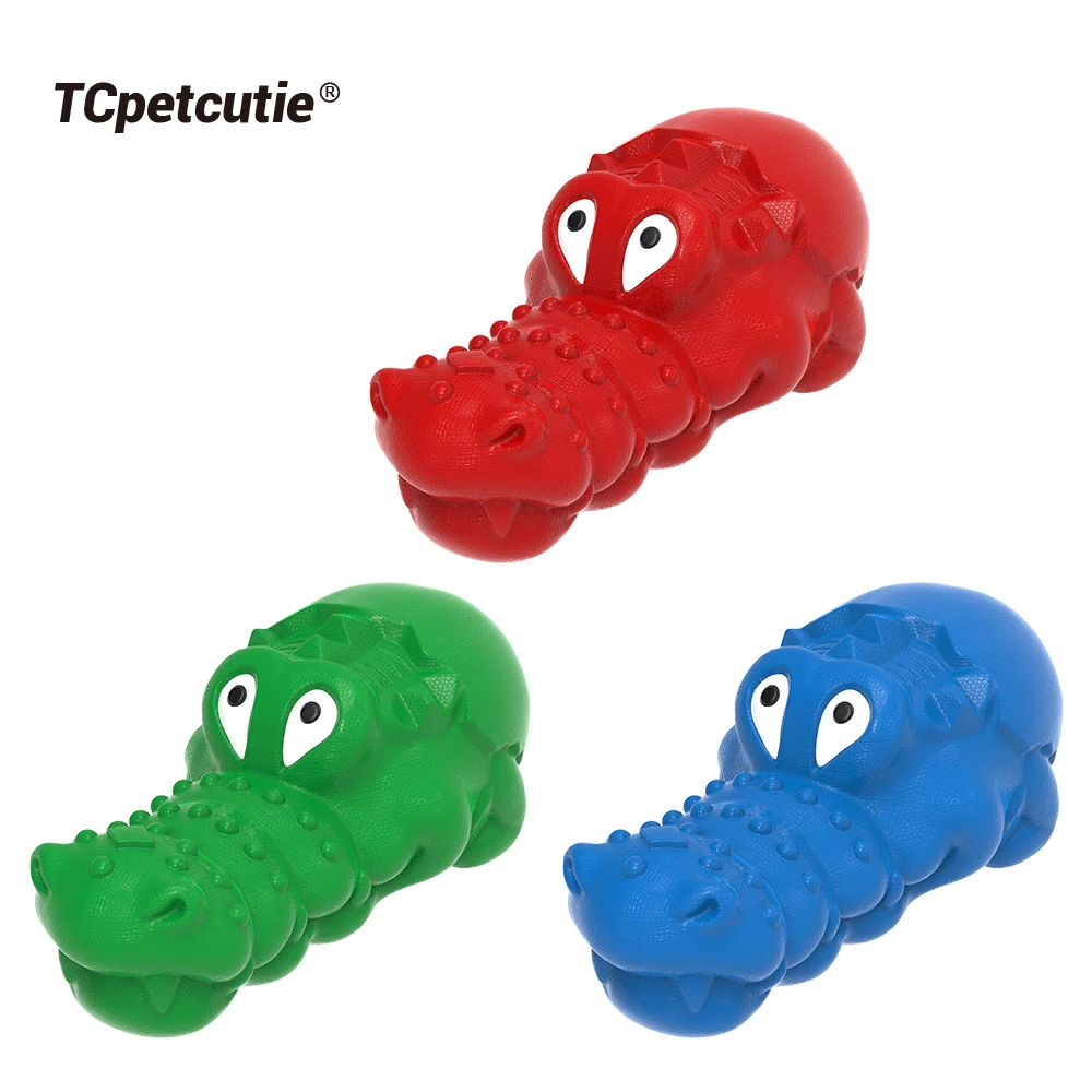 Custom Crocodile Design Durable Tough Latex  Rubber Chew Dog Squeaky Toys Rubber Pet Chew Toys for Dog