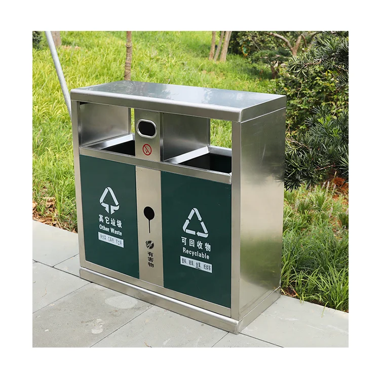 Customized Outdoor Stainless Steel Sorted Street Trash Can Waste Bin Indoor Household Kitchen Pedal Stainless Steel Trash Can