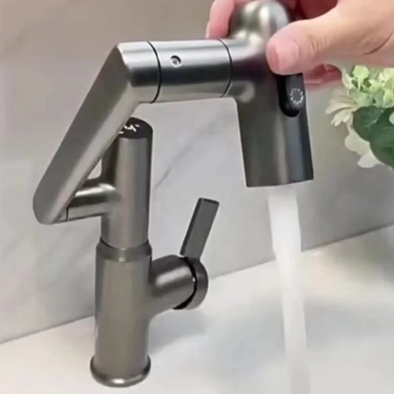 1080 rotating splash filter robotic arm faucet 360 degree swivel extendable 3 way digital display faucet for bathroom sink