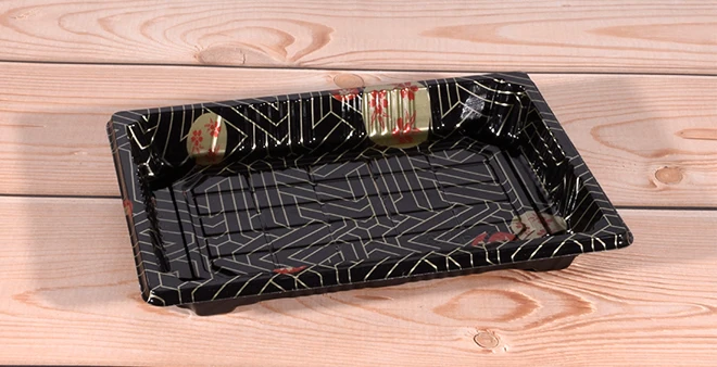 Hot Selling Custom Rectangular Sushi Container Food-Grade Disposable Plastic with Anti-Fog Lid