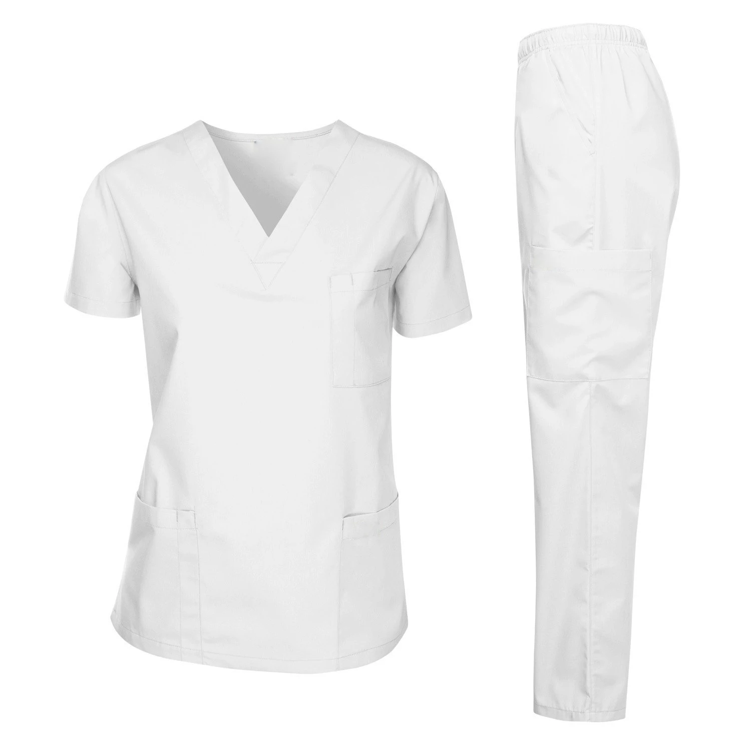 Whosale Custom Two Pieces High Quality Women And Man  Hospital Uniforms Nursing Scrubs Suit Beauty Salon Work Cloth Scrubs Set