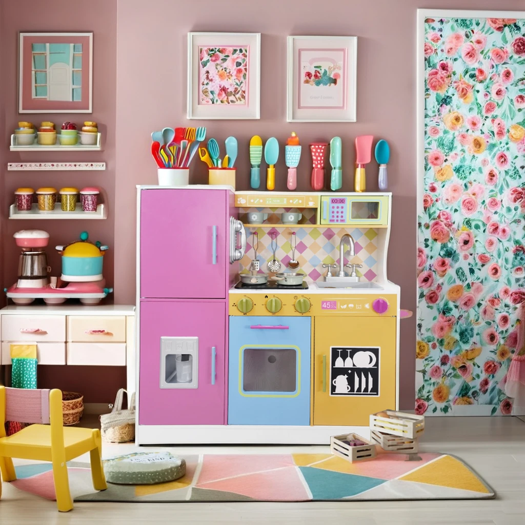 Unisex Wooden Kitchen Toy Set Popular Educational Pretend Play Refrigerator Toy for Kids for Girls & Boys