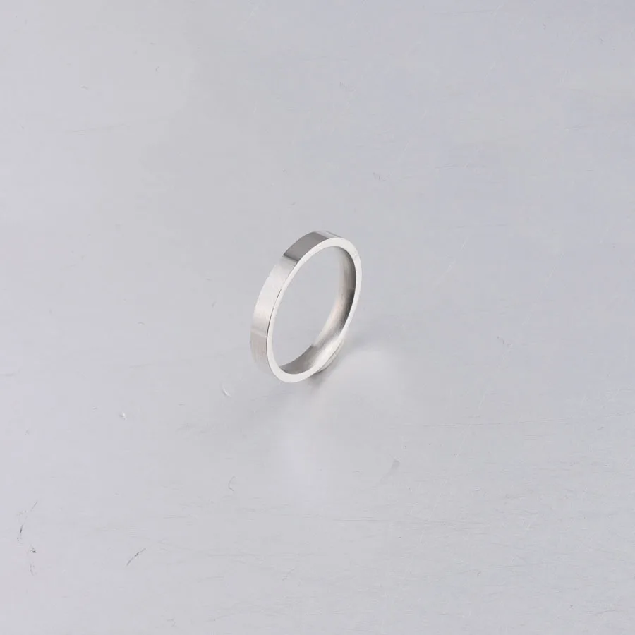 Wholesale Customized Name Mirror Titanium Steel Glossy Ring 3mm Personalized Tail Ring High-end Couple Ring