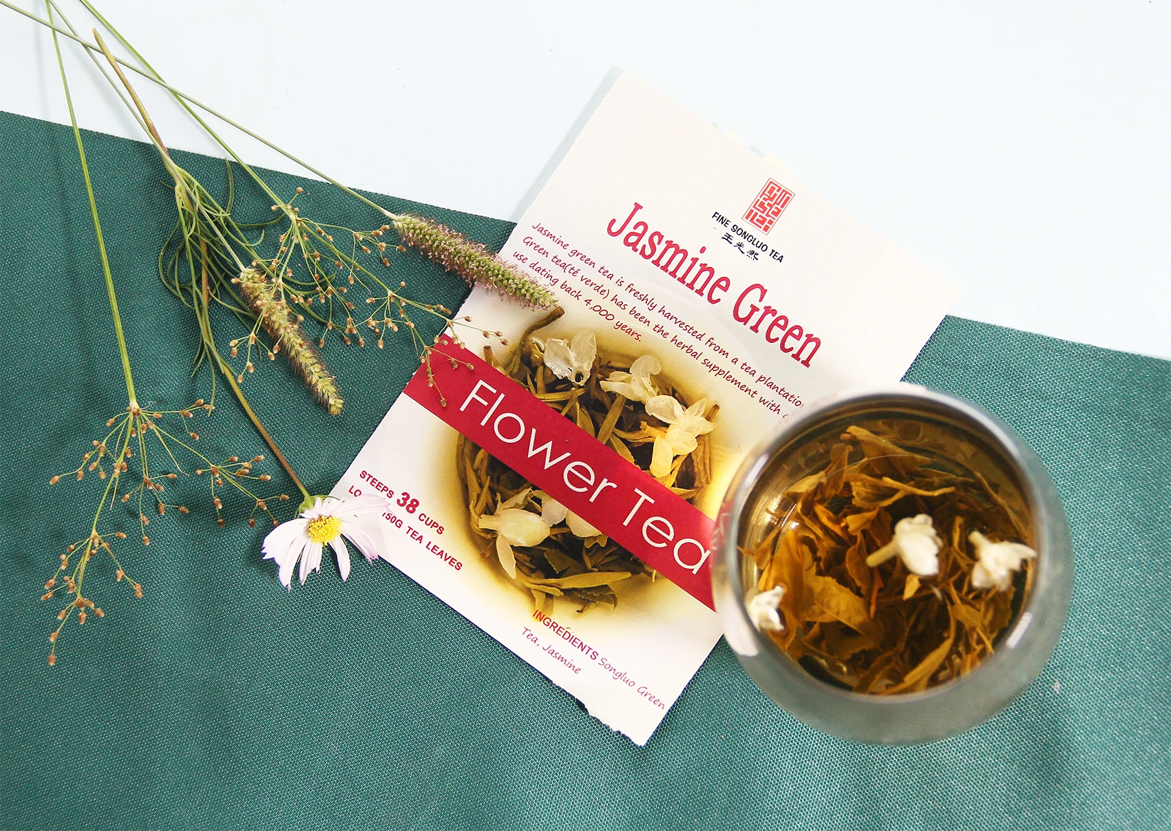 Jasmine Tea Songluo Green Tea Chinese green tea OEM package  in bulk support private label  Anhui , Huangshan