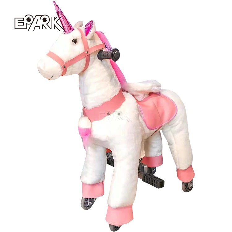 Promotional Custom Stuffed Plush Horse Animal Toys Happy Mechanical Paseo a Caballo for Amusement Park