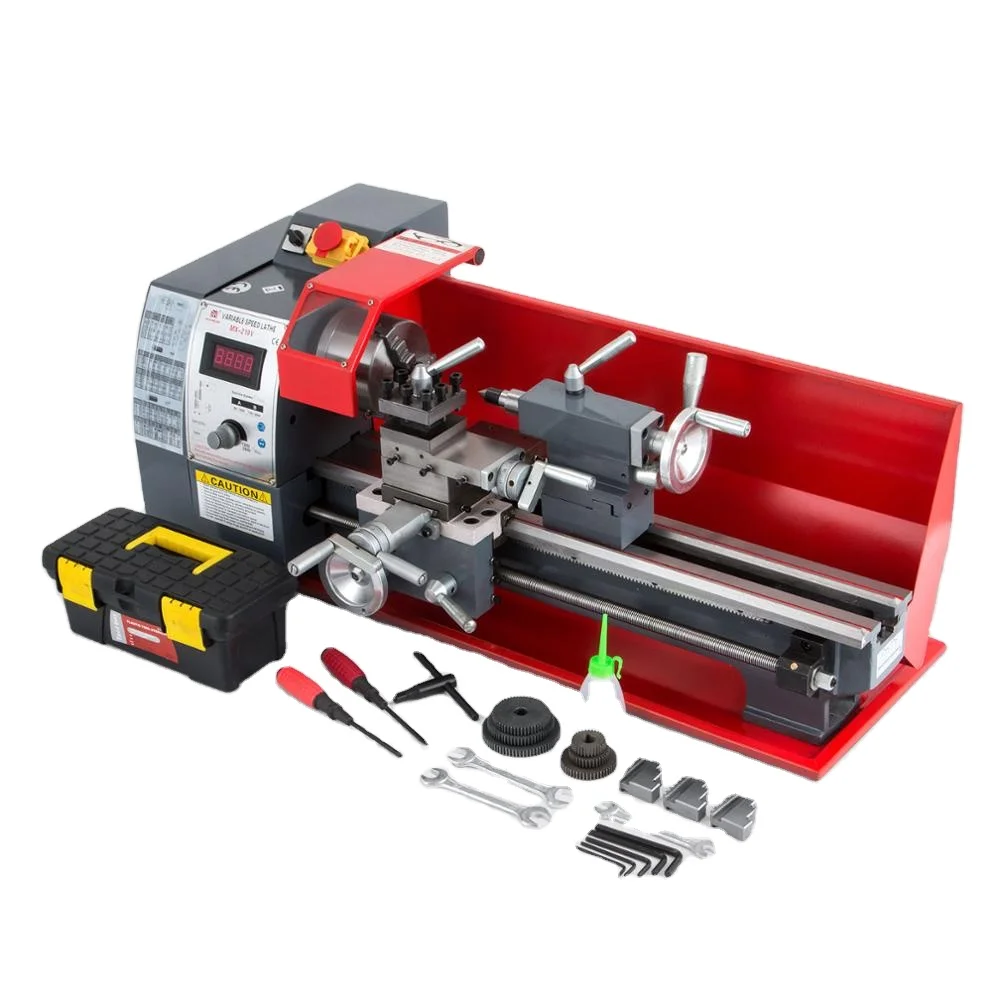 750w Mini Lathe 8x16 Inch Metal Processing Variable Speed Lathe machine and manual lathe