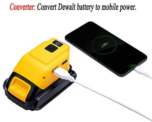 DCB090 двойной USB светодиодный преобразователь света зарядное устройство для DEWALT 20 в литий-ионный аккумулятор конвертер с зарядным устройством адаптер
