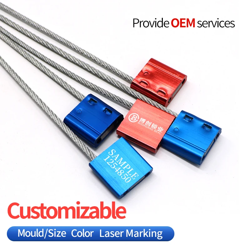 BCC208 High security cable seal with lock steel security cable wire seals numbered wire metal seal