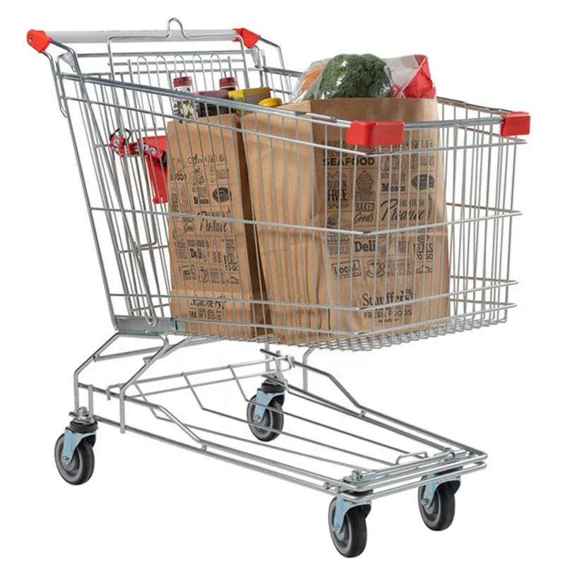 Strong Grocery Store Shopping Cart With Heavy Duty Wheel