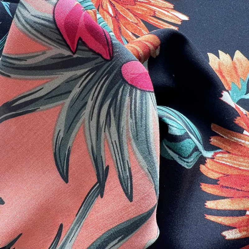 105GSM  Custom Tropical Hawaiian Printed 100%  Rayon Viscose Fabric