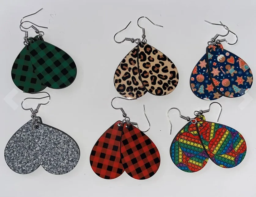 50 Pieces Sublimation Blank Earrings, Unfinished Teardrop Heat Transfer Printing Earrings With Hook and Jump Rings