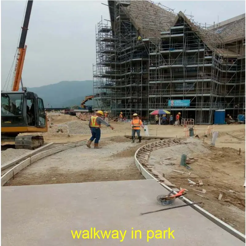 
gardening walkpath sidewalk curb cost saving reusable flex stiff plastic formwork for concrete paving 