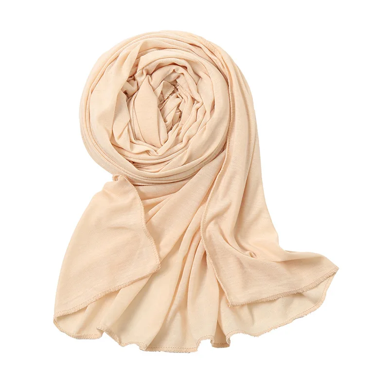 Wholesale 180*80cm Plain Muslim Viscose Headscarf  Fashion Women Scarves Premium Cotton Stretchy Jersey Scarf Hijab