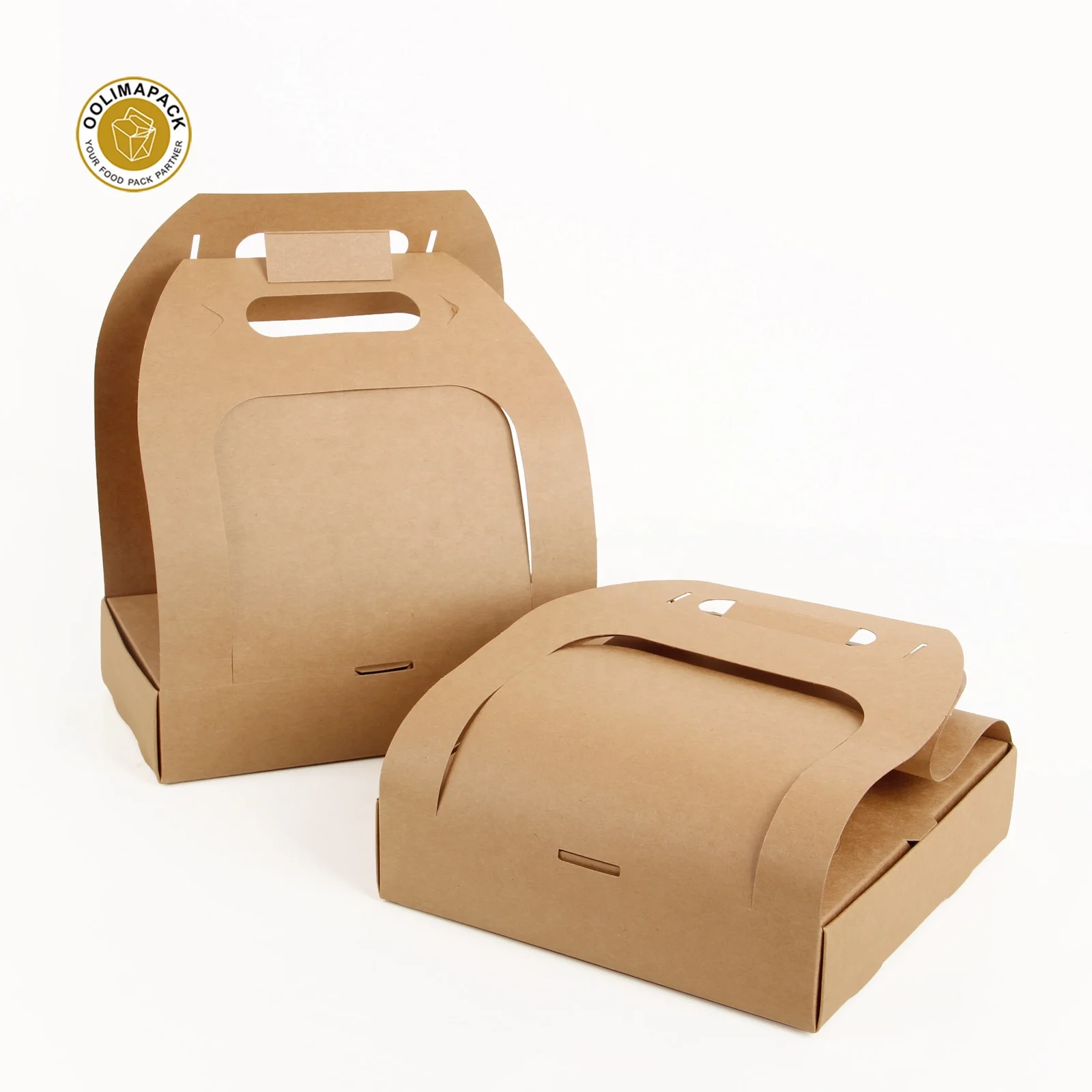 Biodegradable Disposable Paper Coffee Cup Carrier with Handle for Drink Takeaway