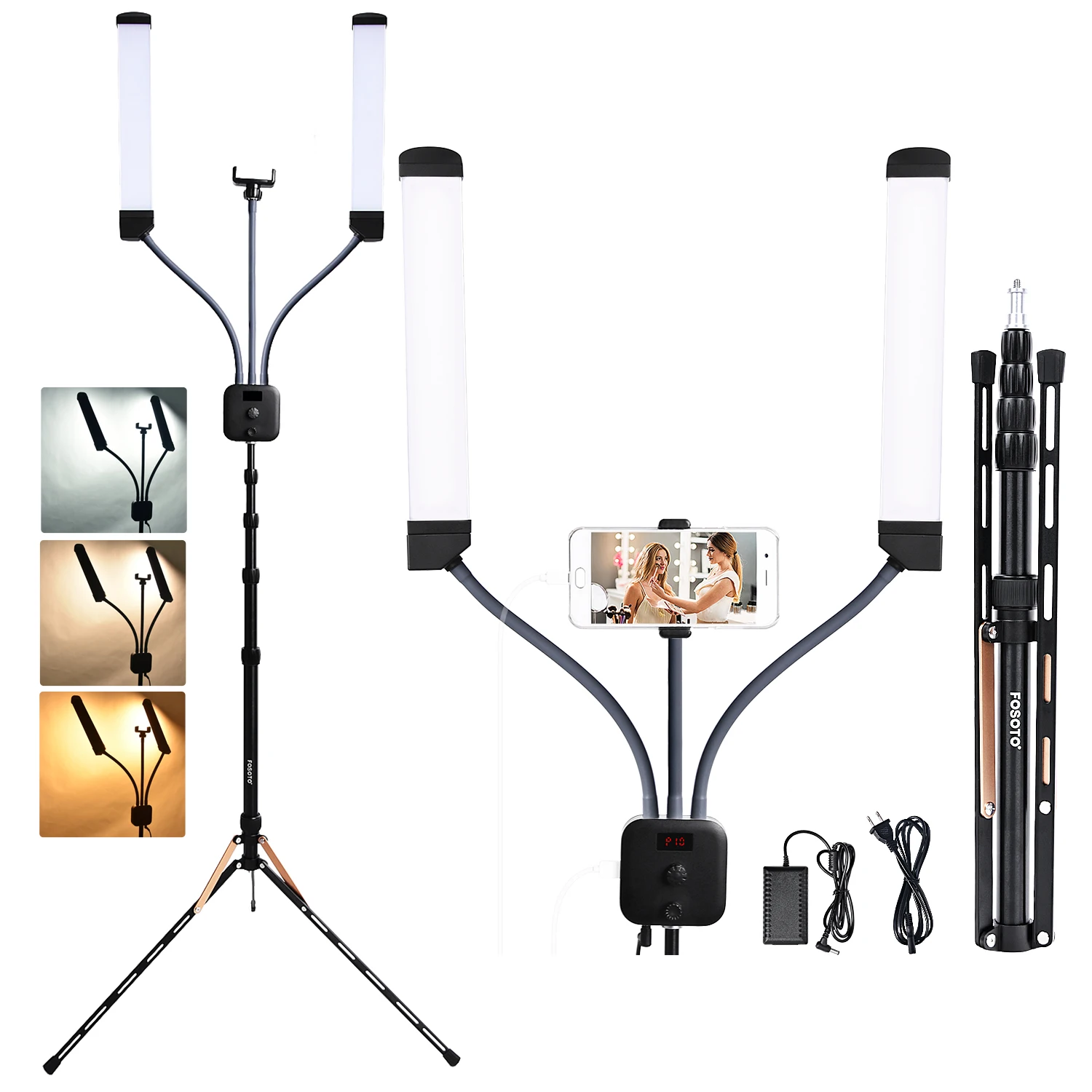 
FOSOTO FT-450 Multimedia Extreme With Selfie Function Led Video photographic lighting Lamp Ring With Tripod For Makeup Youtube 