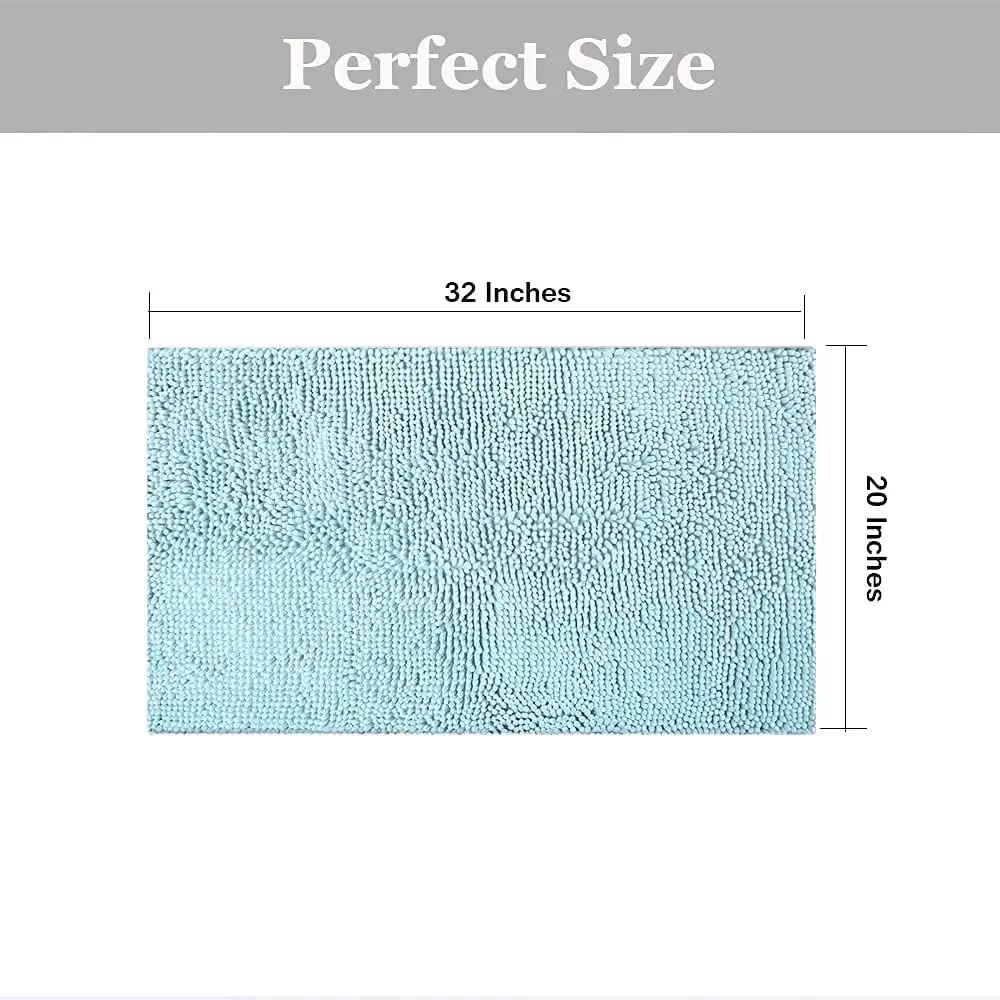 Non-Slip Bath Mat Super Soft Bath Rug for Bathrooms Microfiber Chenille Plush Rugs for Powder Room Indoor Entryway Multiuses