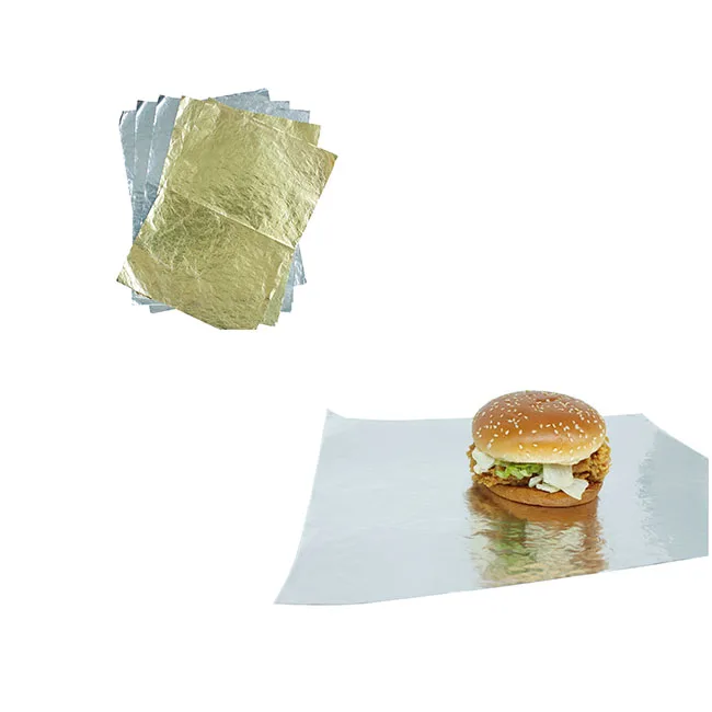 Grease and stain resistant with honeycomb design foil wrapper creates air pockets silver laminated foil paper sheets