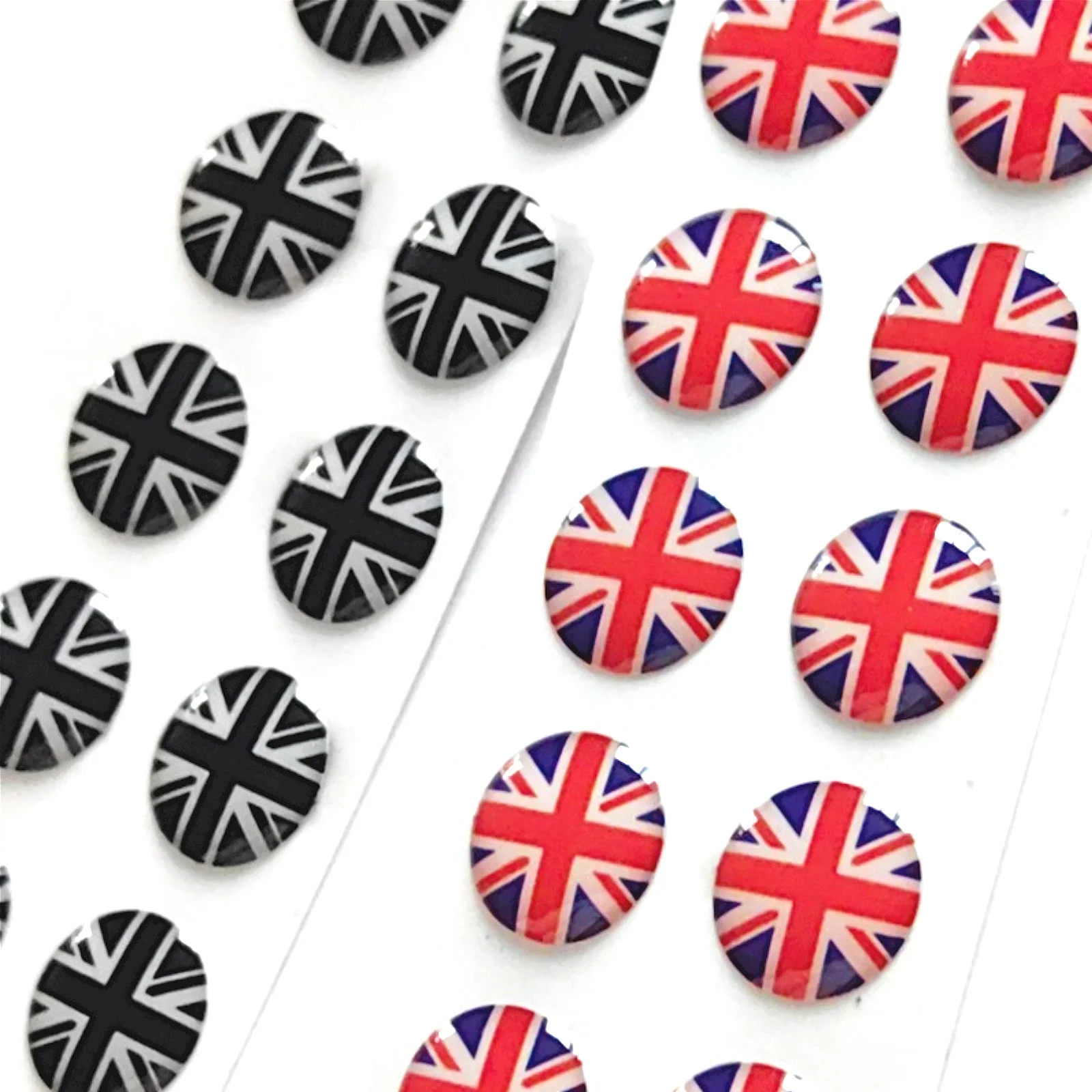 10mm 10pcs set Diameter Union Jack UNITED KINGDOM FLAG 3D Domed CAR Emblem Badge Sticker Flexible ROUND DOMED GEL