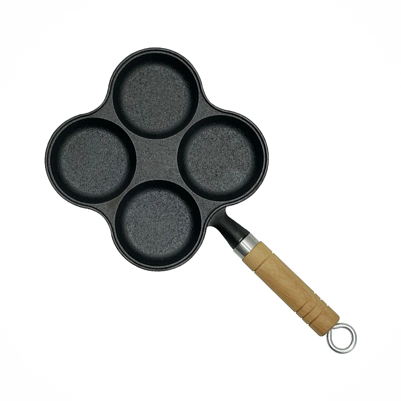 Hot Sale Egg Frying Pan 4 Sections Non Stick Cast Iron Egg Fry Pan For Breakfast and Brunch Dishes