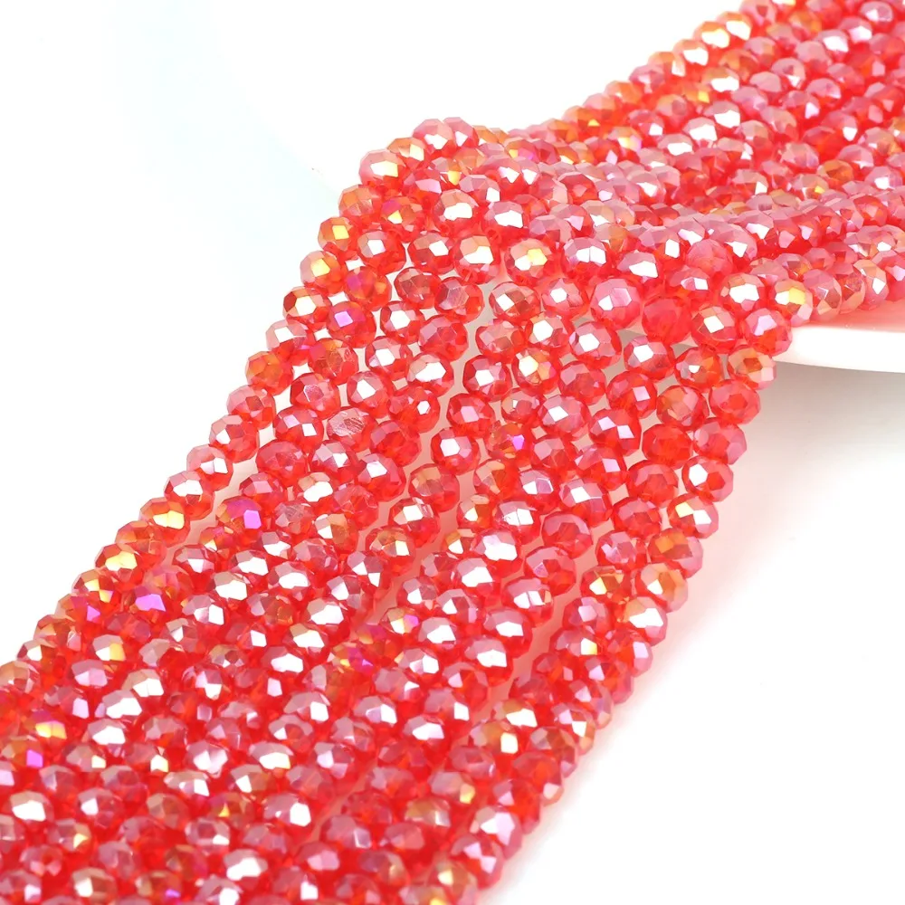2mm 3mm 4mm 6mm 8mm Rondelle Austria Crystal Beads Faceted Glass Beads Loose Spacer Beads For DIY Bracelet Jewelry Making