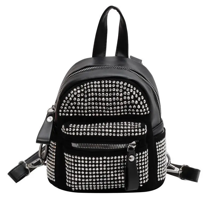 Women 2024 Luxury Brand Design Rhinestone Crossbody High Quality Cute Shoulder Bags Ladies Fashion Silver Handbag backpack