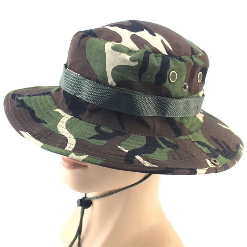 hot sale design camouflage all over print pattern fishing hat big brim size sunshade camouflage bucket hat