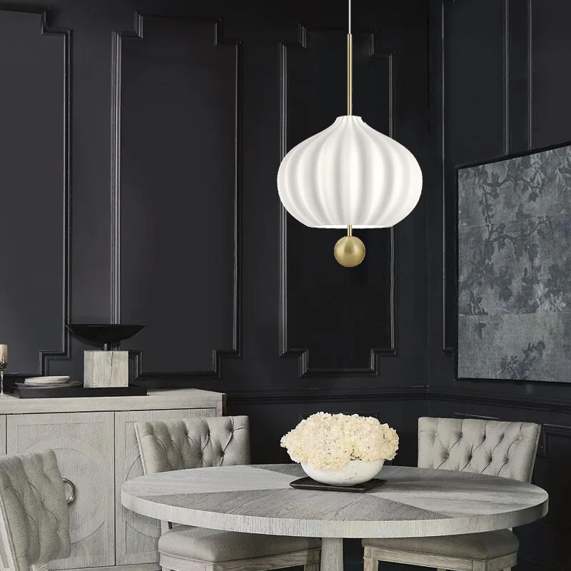 Chinese Style Glass Chandelier Pendant Light LED Lantern White Pendant Lamp for Hallway